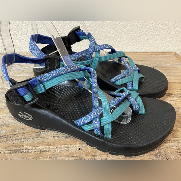 Women’s Chaco Toe Strap Sandals Blue/Turquoise - Picture 2 of 2